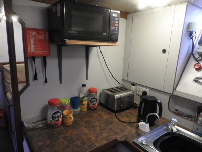galley sink and cupbboards